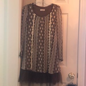 Brown lace dress